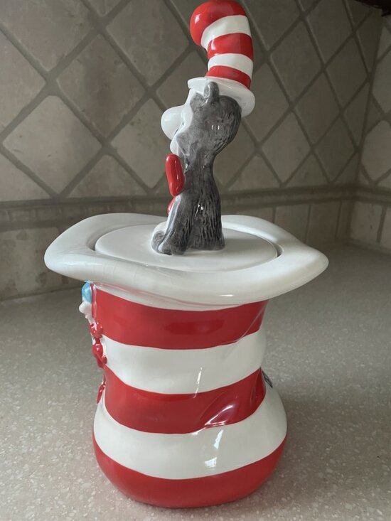 2001 Vandor Cat in the Hat Cookie Jar Thing 1 & Thing 2 Vintage Limited-Edition - Picture 6 of 11